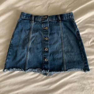 Medium Wash Forever 21 Button up Skirt